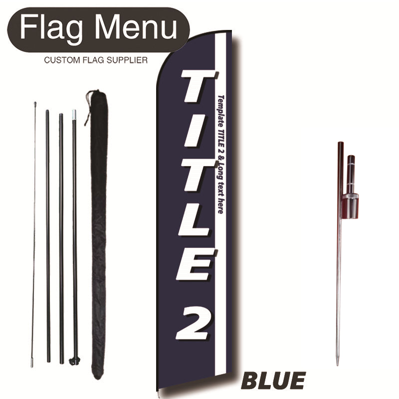 15ft Feather Flag Kit With Spike-TITLE 2-BLUE-Flag Menu
