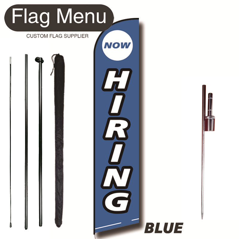 11.3ft Sharkfin Flag Kit With Spike-HIRING-BLUE-Flag Menu