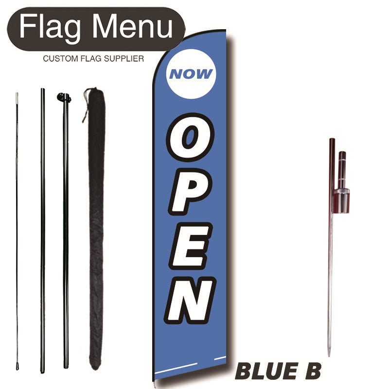 11.3ft Feather Flag Kit With Spike-OPEN-BLUE B-Flag Menu