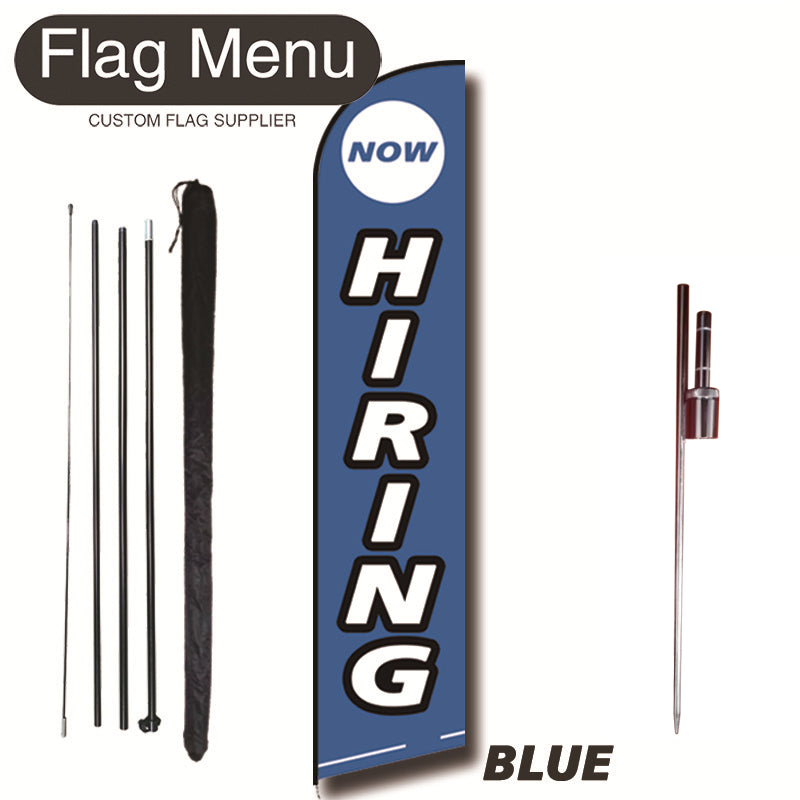 15ft Sharkfin Flag Kit With Spike-HIRING-BLUE-Flag Menu