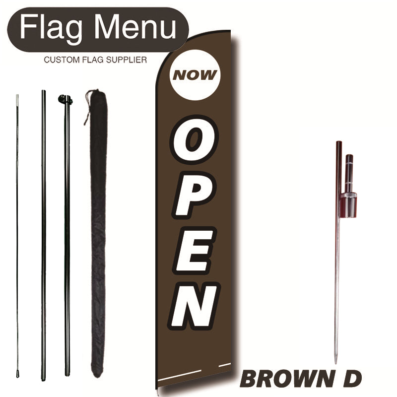 11.3ft Feather Flag Kit With Spike-OPEN-BROWN D-Flag Menu