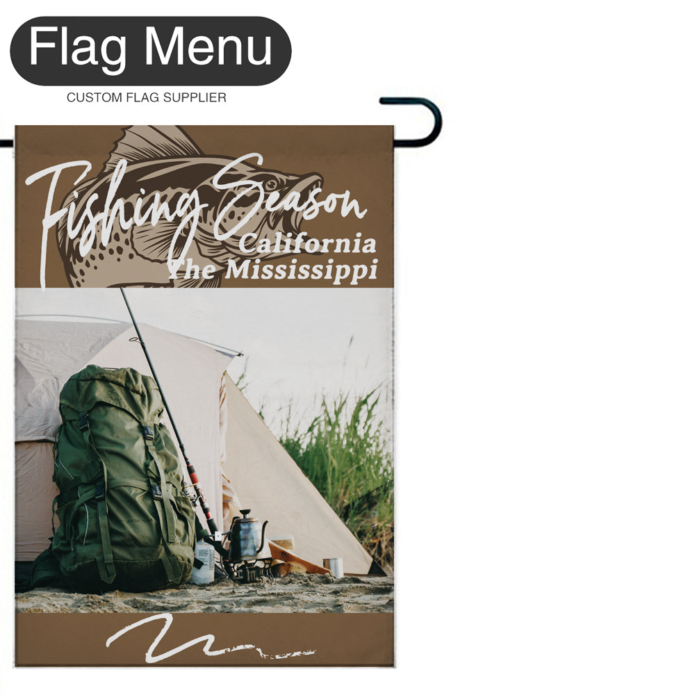 Welcome Flag - Canvas - Fishing Season - Bass Fishing A-Brown B-28"x40"-Flag Menu