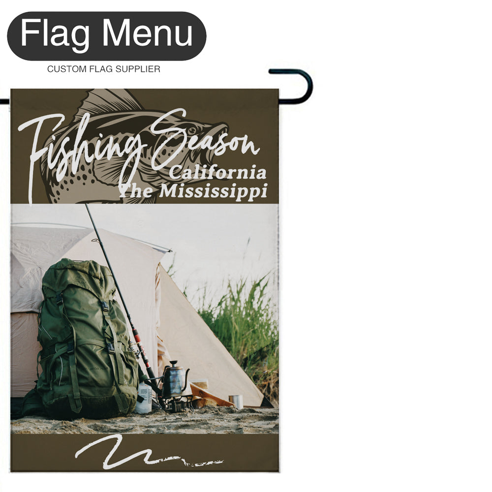 Welcome Flag - Canvas - Fishing Season - Bass Fishing A-Brown A-28"x40"-Flag Menu