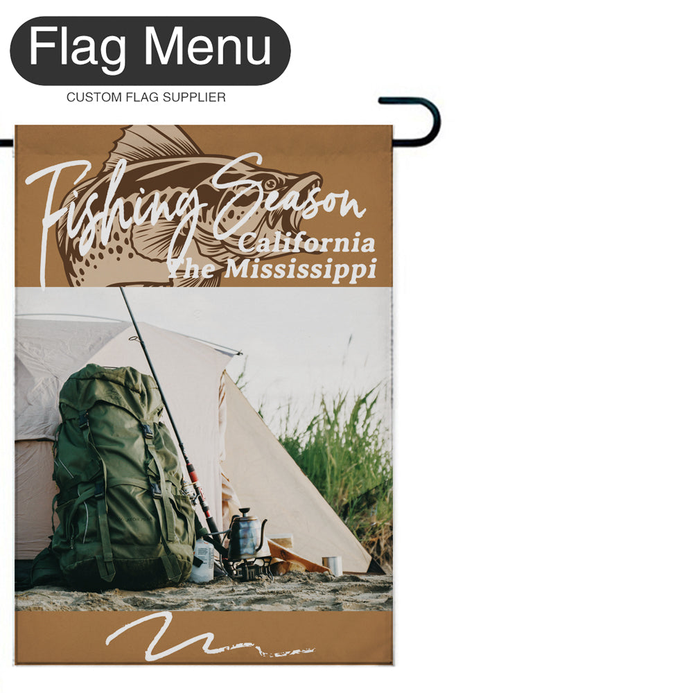 Welcome Flag - Canvas - Fishing Season - Bass Fishing A-Camel-28"x40"-Flag Menu