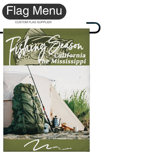 Welcome Flag - Canvas - Fishing Season - Bass Fishing A-Green A-28"x40"-Flag Menu