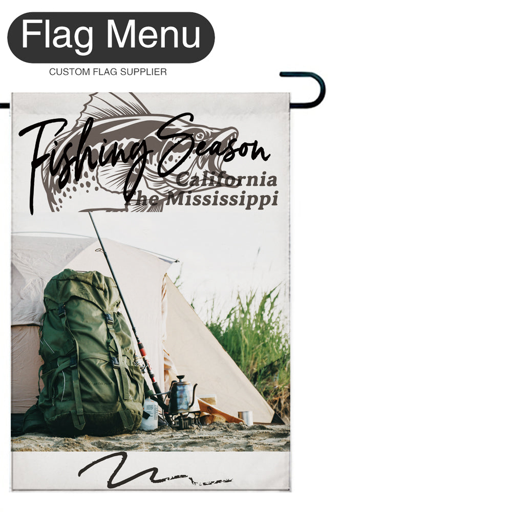 Welcome Flag - Canvas - Fishing Season - Bass Fishing A-White-28"x40"-Flag Menu