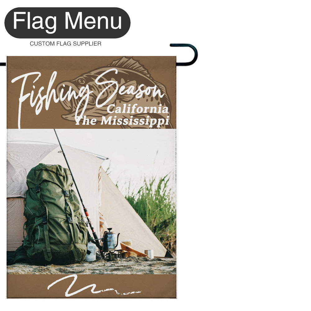 Welcome Flag - Canvas - Fishing Season - Bass Fishing B-Brown B-28"x40"-Flag Menu