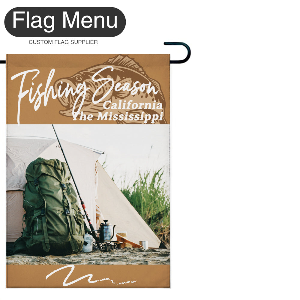 Welcome Flag - Canvas - Fishing Season - Bass Fishing B-Camel-28"x40"-Flag Menu