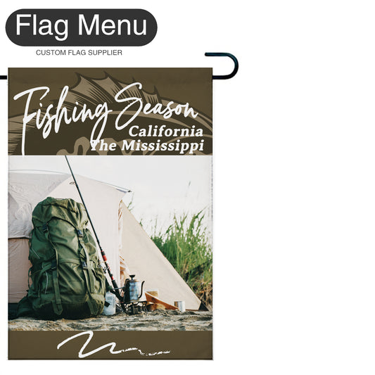 Welcome Flag - Canvas - Fishing Season -Bass Fishing C-Brown A-28"x40"-Flag Menu