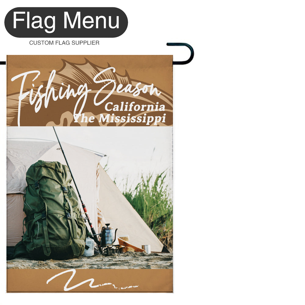 Welcome Flag - Canvas - Fishing Season -Bass Fishing C-Camel-28"x40"-Flag Menu