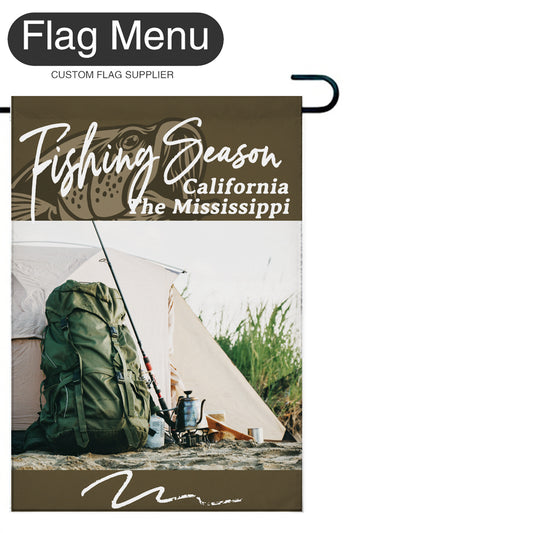 Welcome Flag - Canvas - Fishing Season - Bass Fishing D-Brown A-12"x18"-Flag Menu