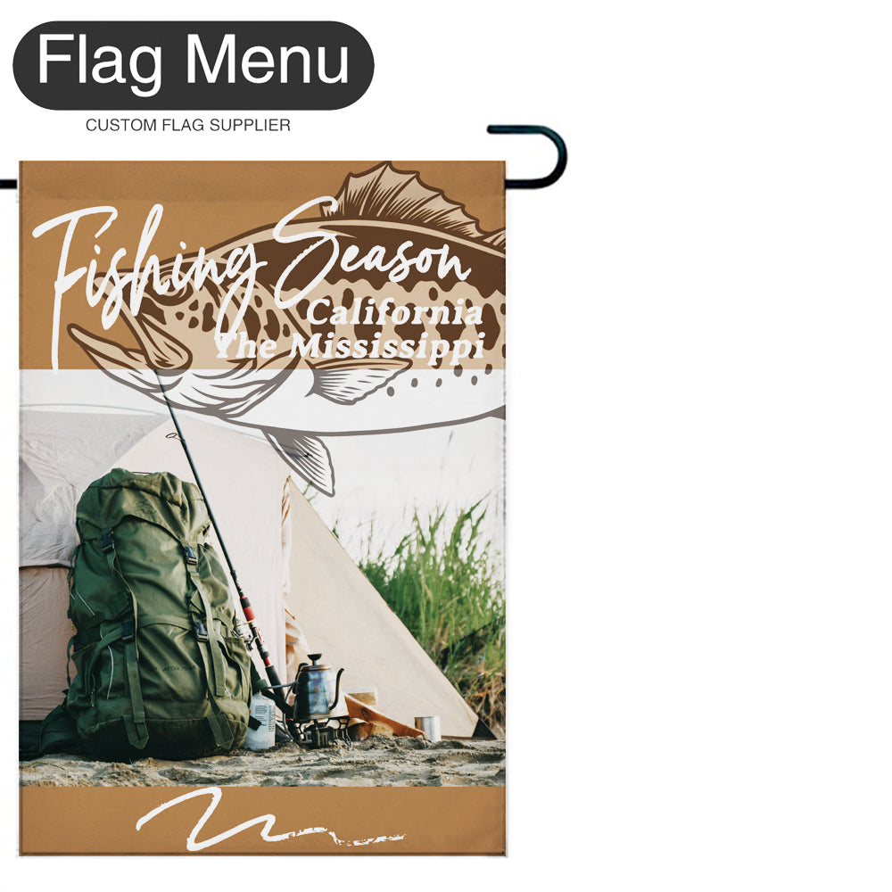 Welcome Flag - Canvas - Fishing Season - Bass Fishing E-Camel-28"x40"-Flag Menu