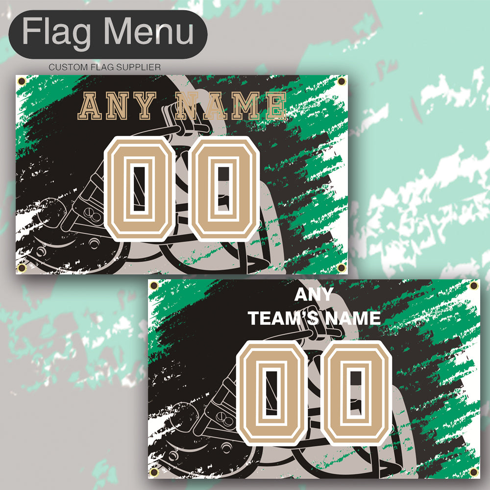 3'x5' Fan's Flag - Jersey & Helmet-Upload.txt-BLACK03-Flag Menu