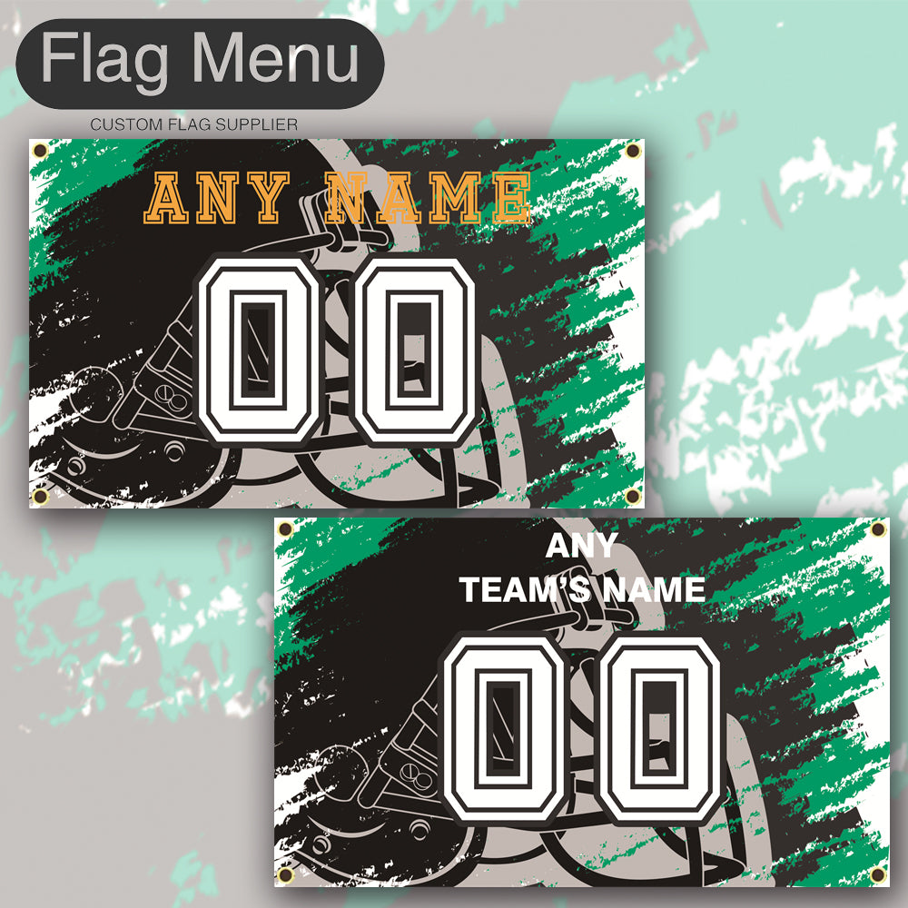 3'x5' Fan's Flag - Jersey & Helmet-Upload.txt-BLACK04-Flag Menu