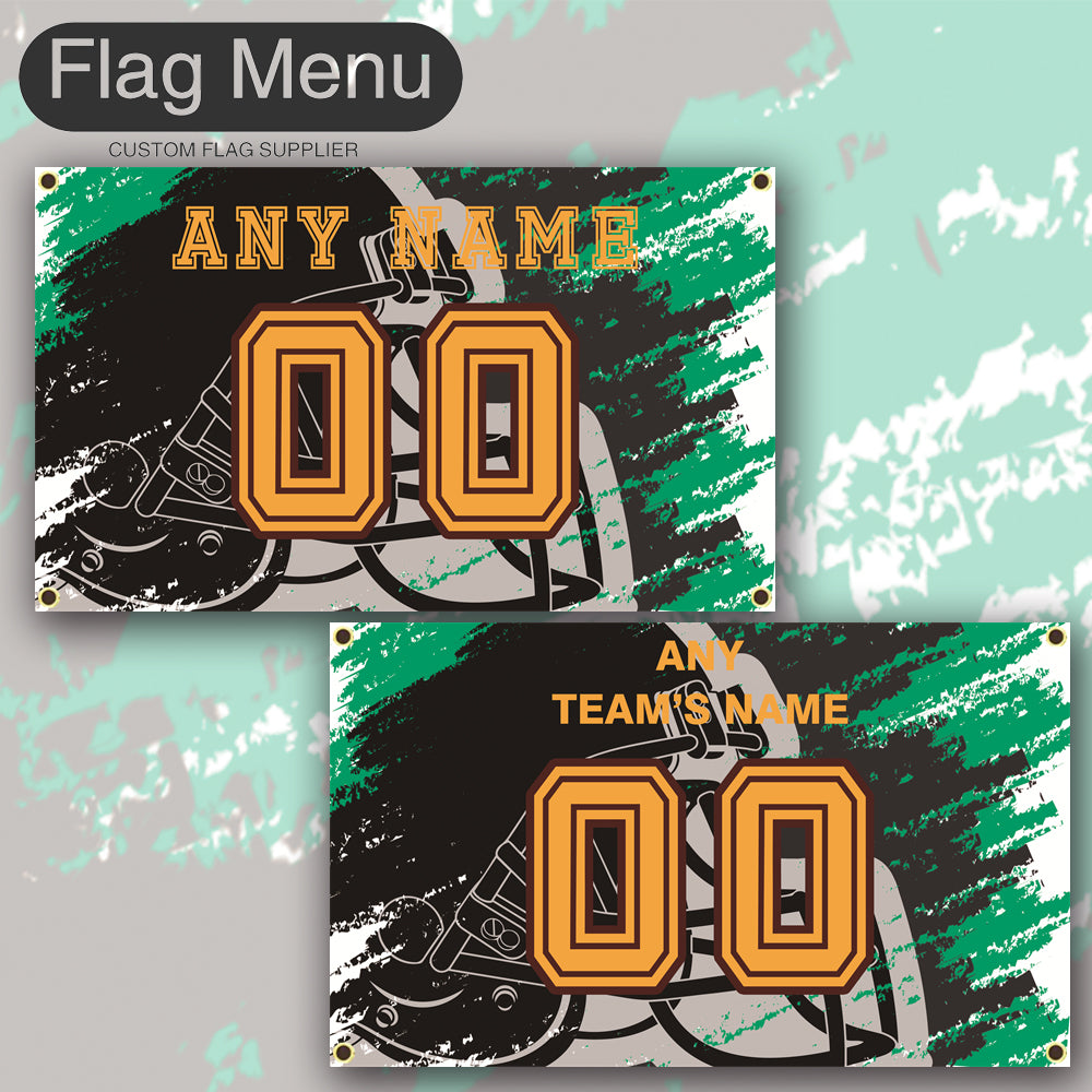 3'x5' Fan's Flag - Jersey & Helmet-Upload.txt-BLACK05-Flag Menu