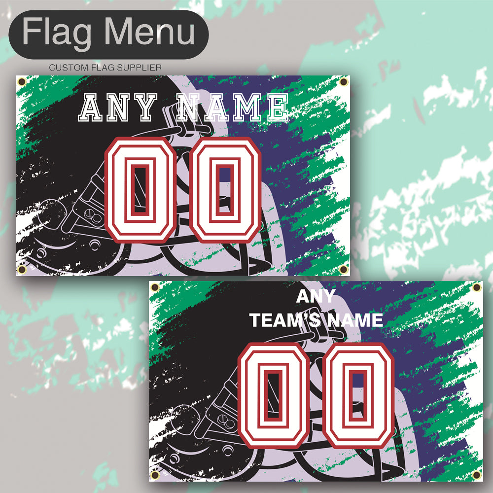 3'x5' Fan's Flag - Jersey & Helmet-Upload.txt-BLUE01-Flag Menu