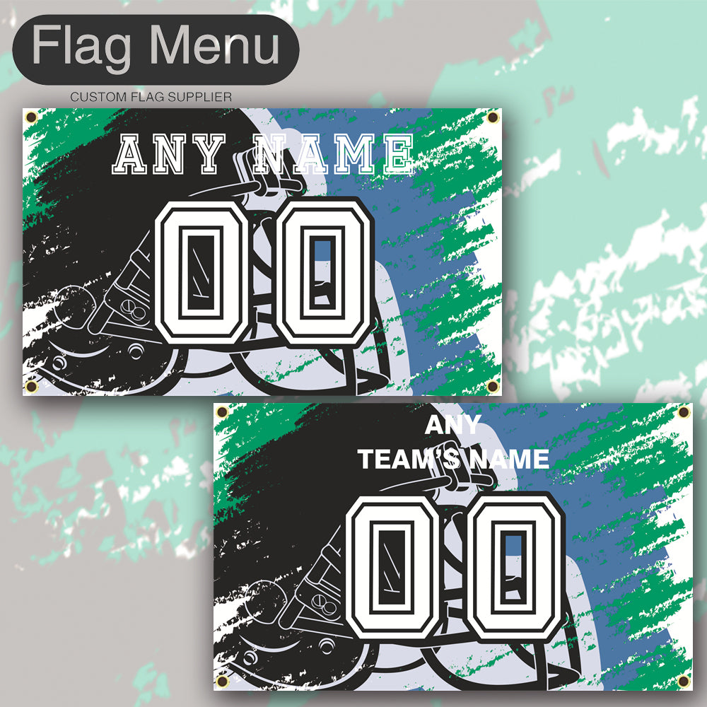 3'x5' Fan's Flag - Jersey & Helmet-Upload.txt-BLUE02-Flag Menu