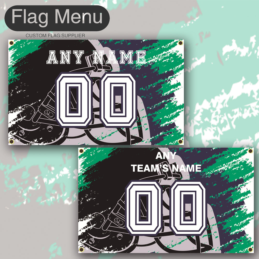 3'x5' Fan's Flag - Jersey & Helmet-Upload.txt-BLUE04-Flag Menu