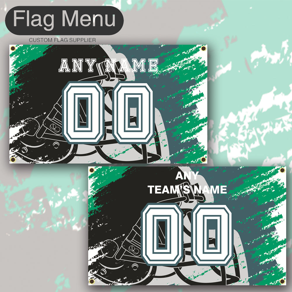 3'x5' Fan's Flag - Jersey & Helmet-Upload.txt-BLUE05-Flag Menu