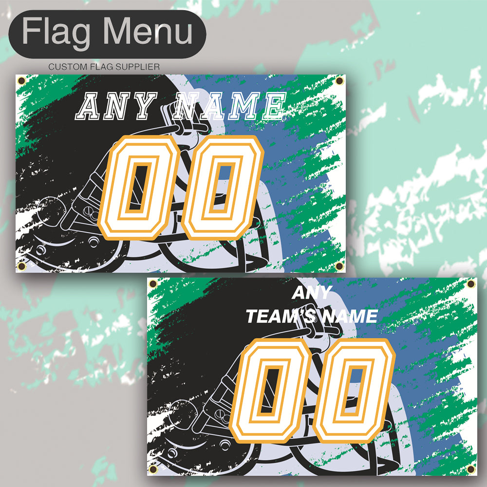 3'x5' Fan's Flag - Jersey & Helmet-Upload.txt-BLUE07-Flag Menu