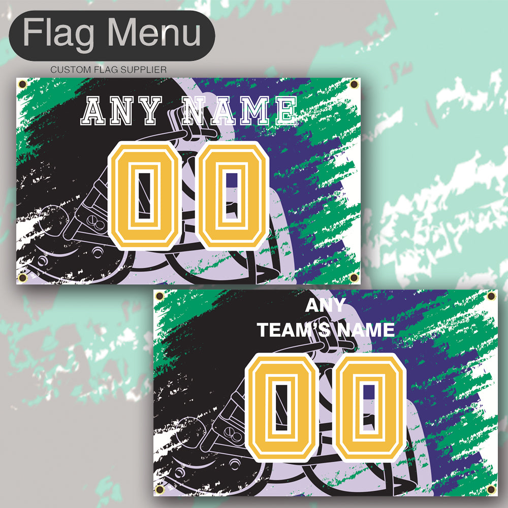 3'x5' Fan's Flag - Jersey & Helmet-Upload.txt-BLUE08-Flag Menu