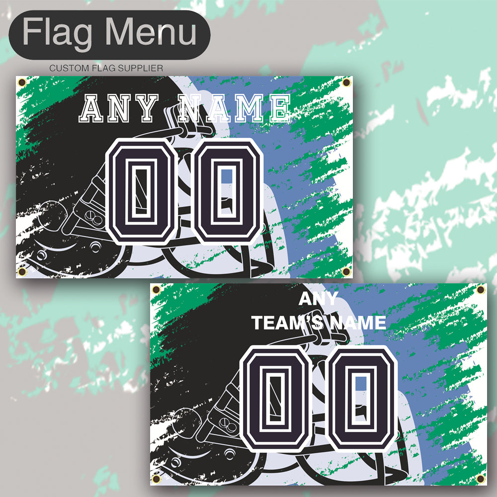 3'x5' Fan's Flag - Jersey & Helmet-Upload.txt-BLUE09-Flag Menu