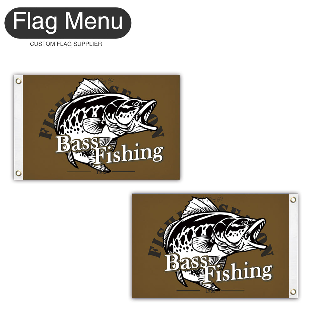 12"x18" Fishing Season Yacht Flag - Bass Fishing A-Brown A-Two-Grommets-Flag Menu