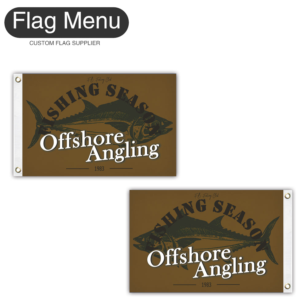 12"x18" Fishing Season Yacht Flag - Tuna-Brown A-Two-Grommets-Flag Menu
