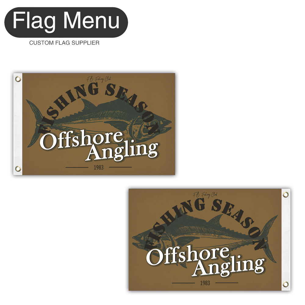 12"x18" Fishing Season Yacht Flag - Tuna-Brown B-Two-Grommets-Flag Menu