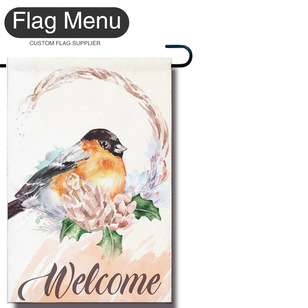 Bullfinch Welcome Flag - Canvas-12"x18"-Flag Menu