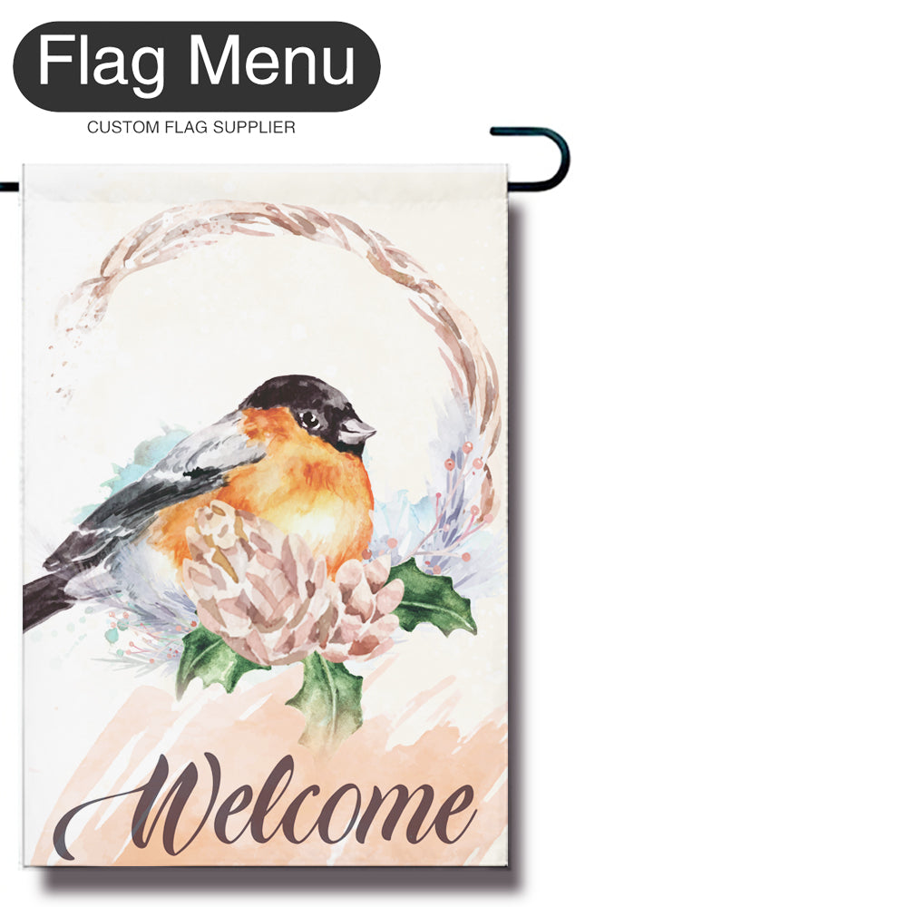 Bullfinch Welcome Flag - Canvas-28"x40"-Flag Menu