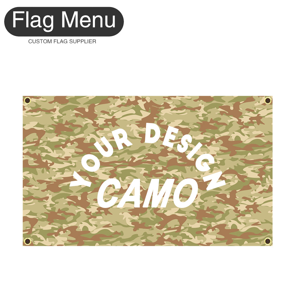 3'x5' Custom Camo Flag - Canvas-Arid-Land-Add Custom Designs-Four - Grommets-Flag Menu