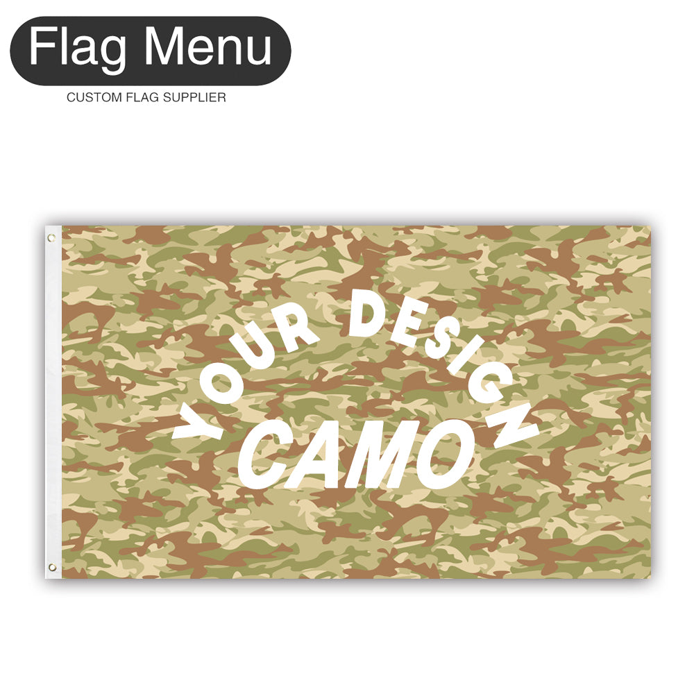 3'x5' Custom Camo Flag - Canvas-Arid-Land-Add Custom Designs-Two - Grommets-Flag Menu