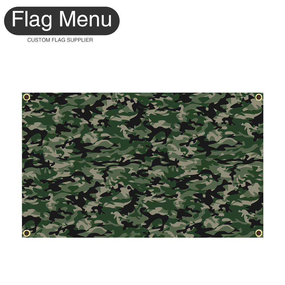 3'x5' Custom Camo Flag - Canvas-Forest-Camo Only-Four - Grommets-Flag Menu