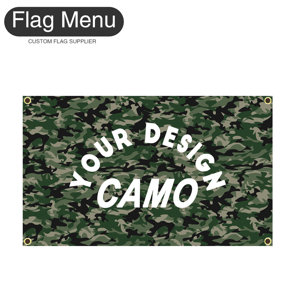 3'x5' Custom Camo Flag - Canvas-Forest-Add Custom Designs-Four - Grommets-Flag Menu