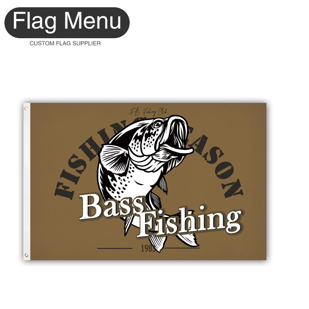 2'x3' Fishing Season Yacht Flag - Bass Fishing E-Flag Menu-Flag&Banner Company- USA UK Canada AU EU