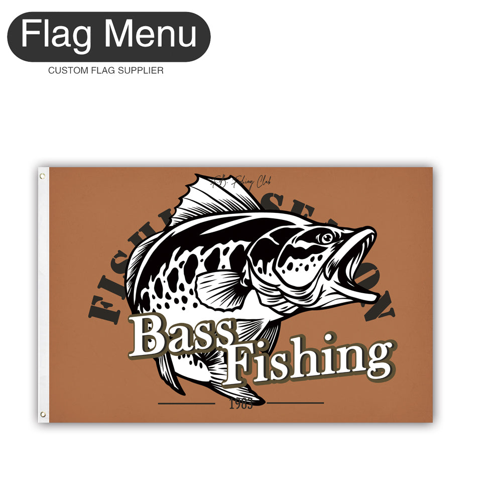 2'x3' Fishing Season Yacht Flag - Bass Fishing A-Camel-Two-Grommets-Flag Menu