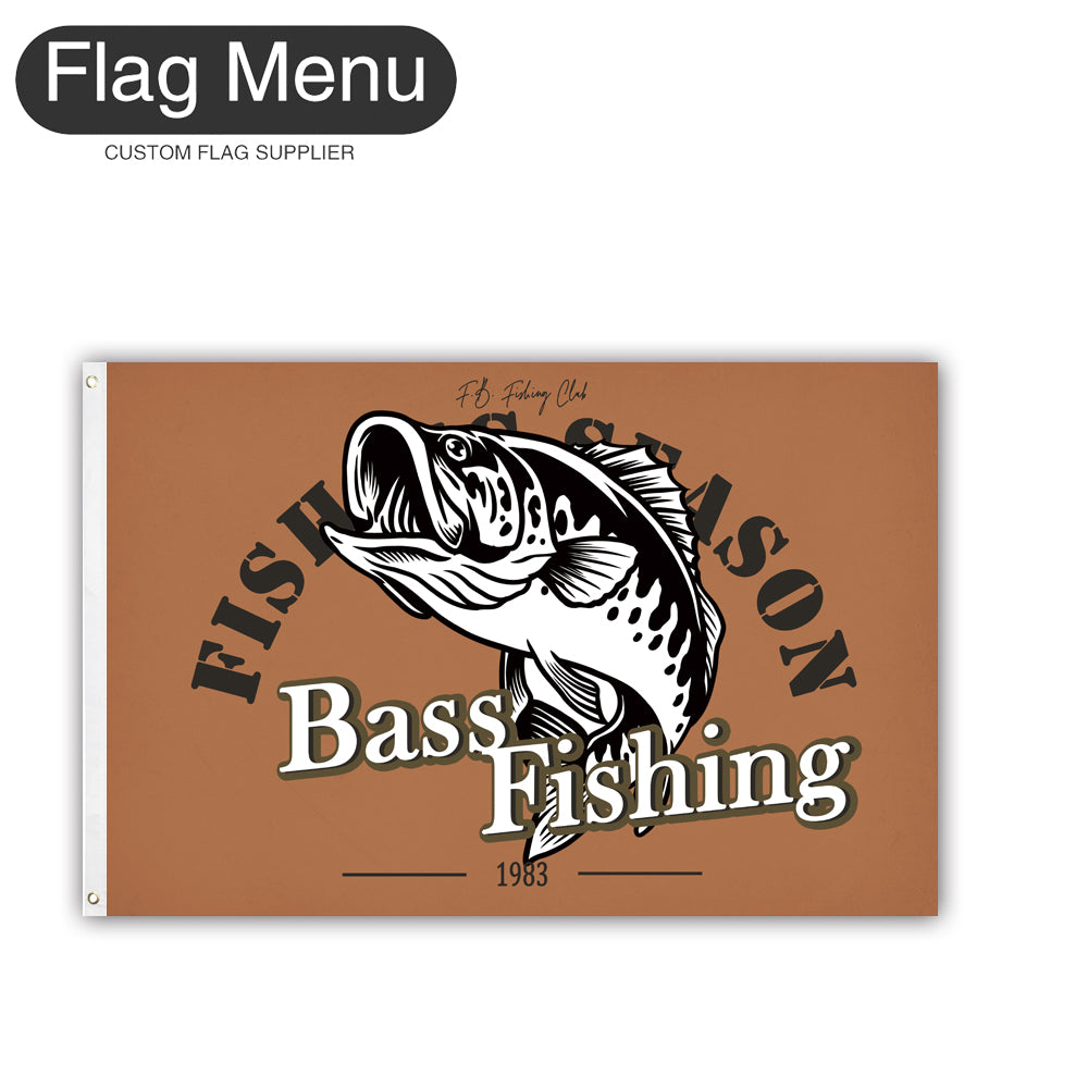 2'x3' Fishing Season Yacht Flag - Bass Fishing B-Camel-Two-Grommets-Flag Menu