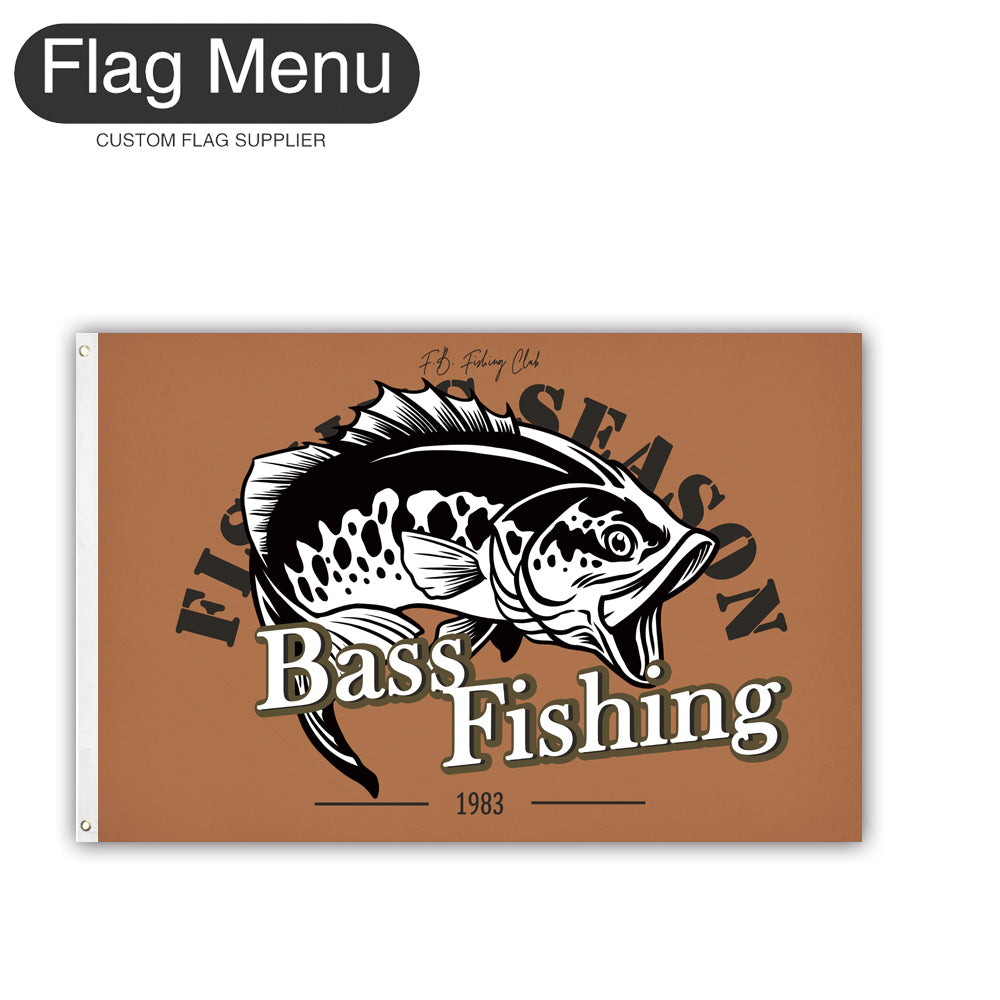 2'x3' Fishing Season Yacht Flag - Bass Fishing C-Camel-Two-Grommets-Flag Menu