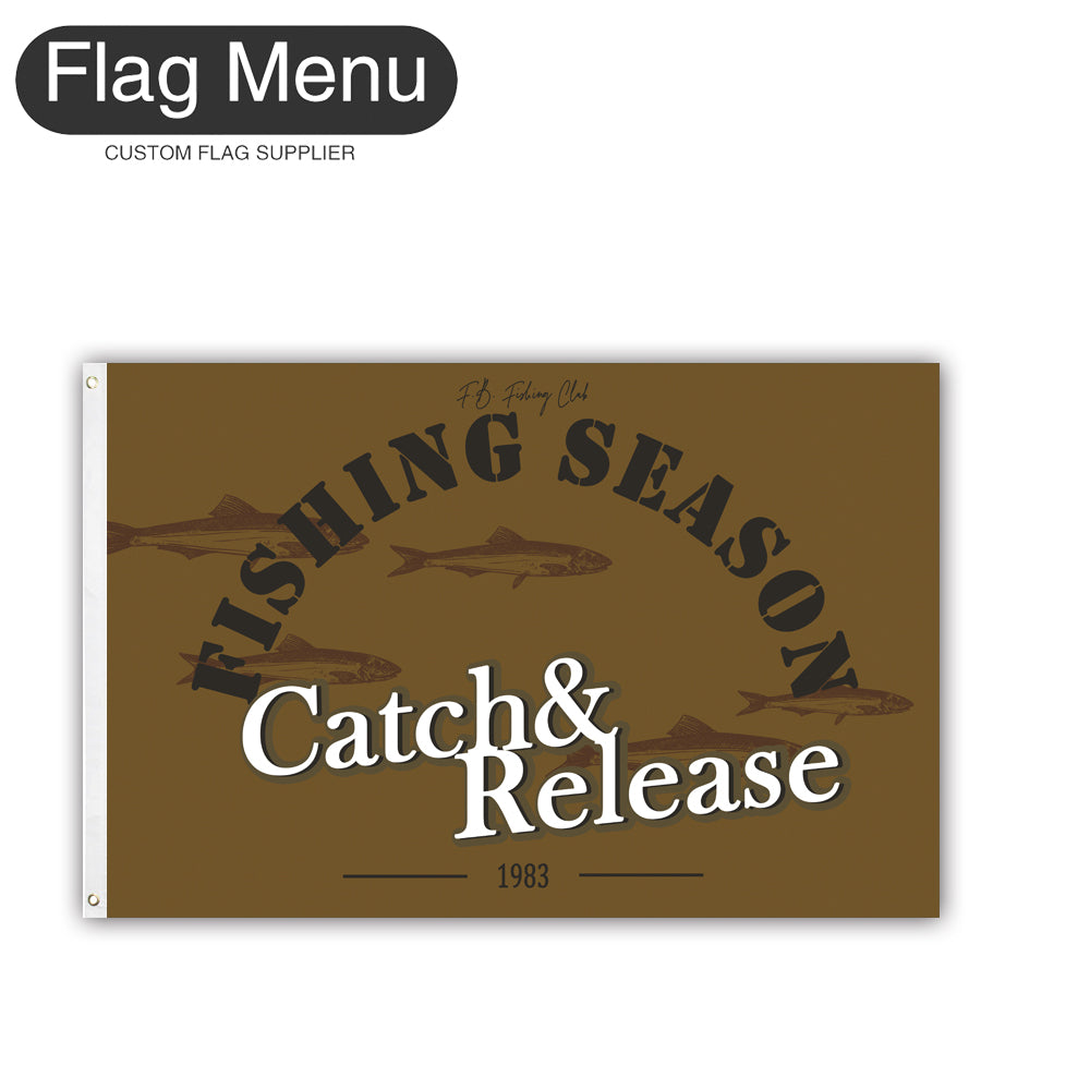 2'x3' Fishing Season Yacht Flag - Anchovy-Brown A-Two-Grommets-Flag Menu