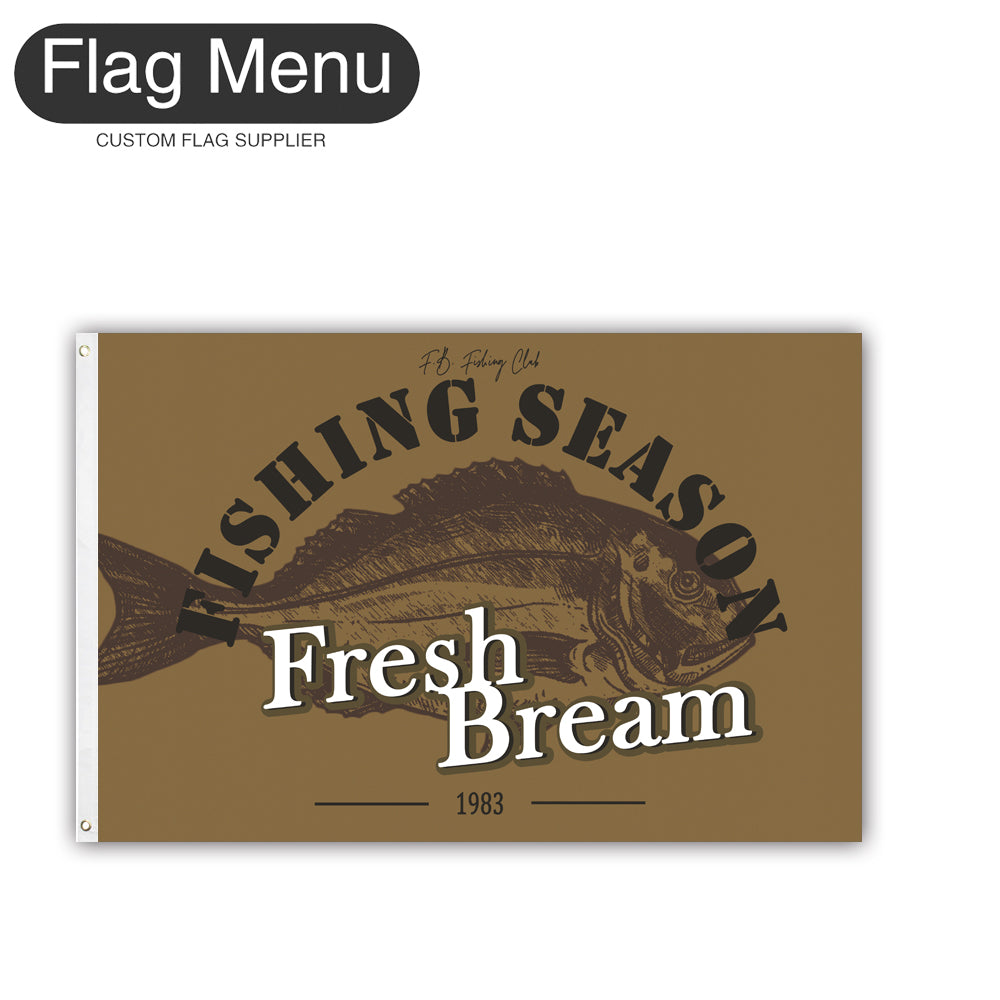 2'x3' Fishing Season Yacht Flag - Bream-Brown A-Two-Grommets-Flag Menu