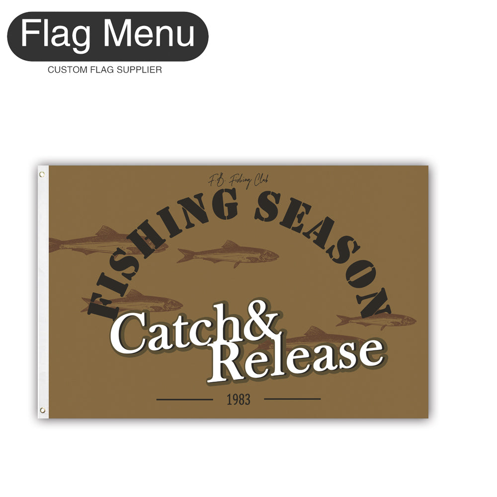 2'x3' Fishing Season Yacht Flag - Anchovy-Brown B-Two-Grommets-Flag Menu