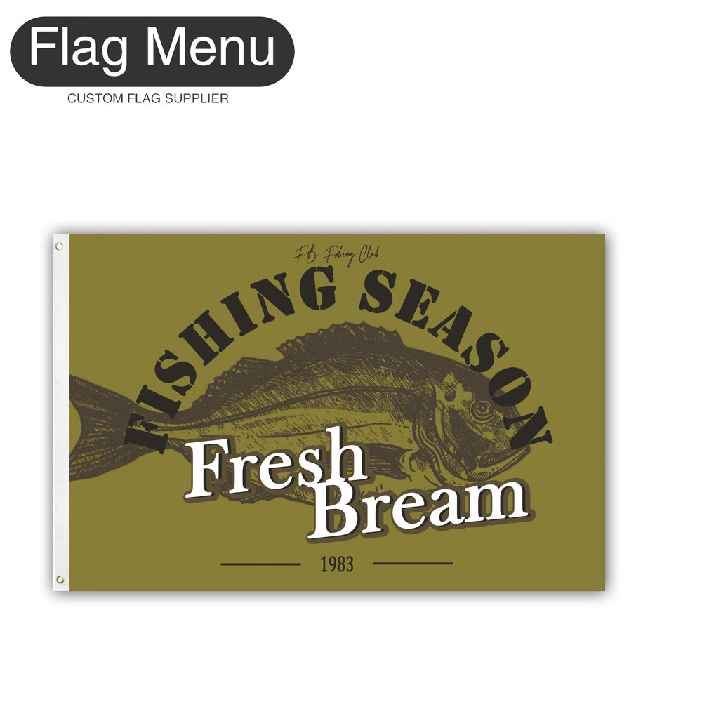 2'x3' Fishing Season Yacht Flag - Bream-Green A-Two-Grommets-Flag Menu