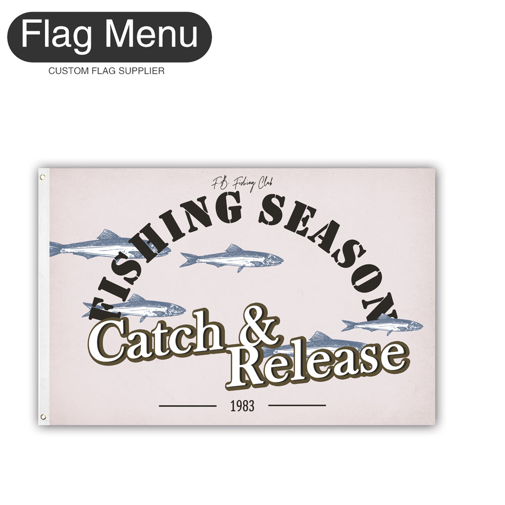 2'x3' Fishing Season Yacht Flag - Anchovy-White-Two-Grommets-Flag Menu