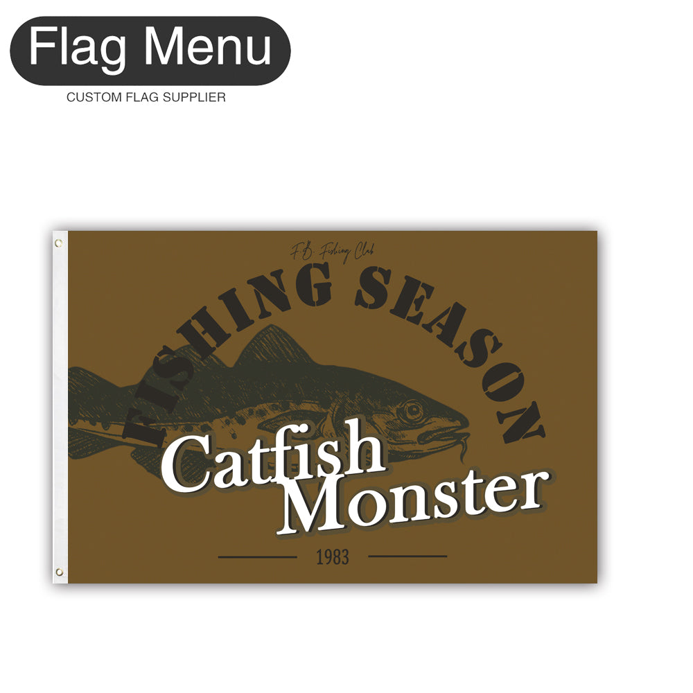 2'x3' Fishing Season Yacht Flag - Catfish-Brown A-Two-Grommets-Flag Menu