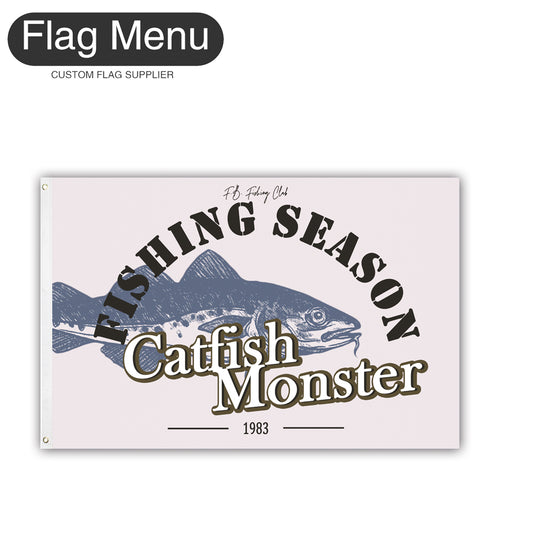 2'x3' Fishing Season Yacht Flag - Catfish-White-Two-Grommets-Flag Menu