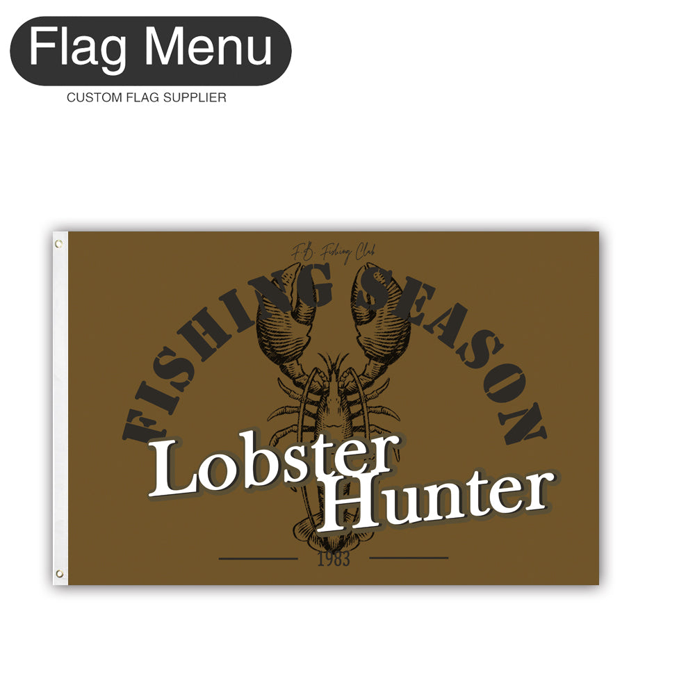 2'x3' Fishing Season Yacht Flag - Lobster-Brown A-Two-Grommets-Flag Menu