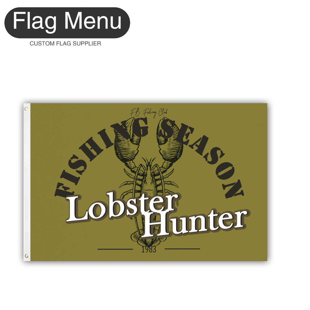 2'x3' Fishing Season Yacht Flag - Lobster-Green A-Two-Grommets-Flag Menu