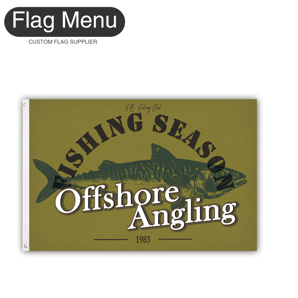 2'x3' Fishing Season Yacht Flag - Mackerel-Green A-Two-Grommets-Flag Menu