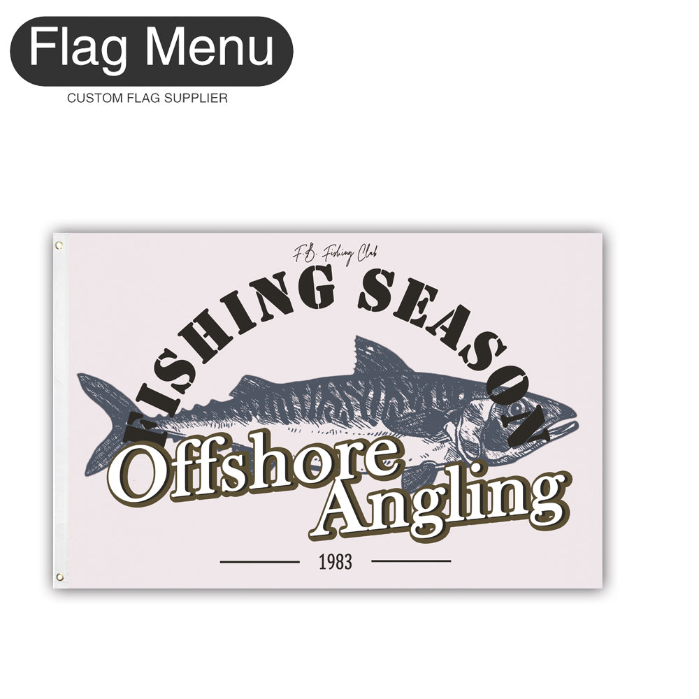 2'x3' Fishing Season Yacht Flag - Mackerel-White-Two-Grommets-Flag Menu